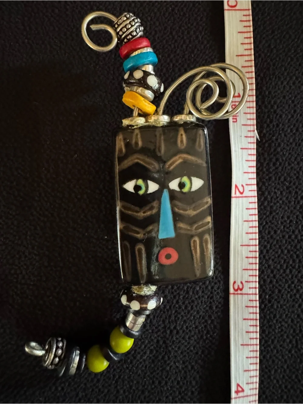 Handmade Ceramic Artisan Mask Pin